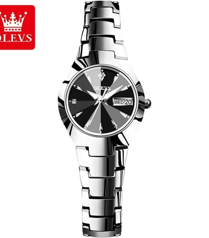 OLEVS 8697 Silver Minimalist Ladies  Diamond Watch