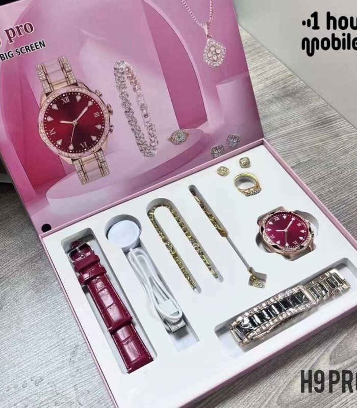 H9 Pro Ceramic Black Smart Watch Fashion Jewelry Set