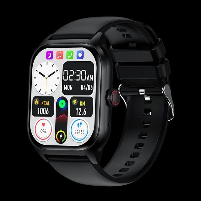 LT10 Black Rubber Bluetooth Call Sports Health Monitoring Watch