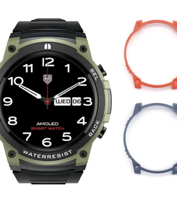 DM55 "Green Orange Grey 3 in 1" interchangeable bezels Smart Watch
